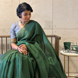 Sequinned matka silk saree