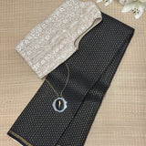 Ranya Tiny Flower Kanchipuram Silk Saree - Black