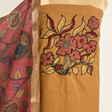 Kalamkari Applique Cotton Kurta Set - Ochre