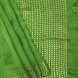 Sequinned Matka Silk Saree - Citron