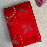 Sequinned floral matka organza saree