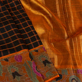 Mila Burnt Orange Kalamkari Kanchi Silk Saree