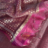 Metallic zari striped organza saree