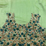 Tussar multicoloured hand embroidered blouse piece