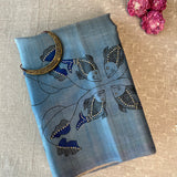 Ombre tussar handpainted saree