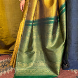 Sumangala Haathee Kanchi Silk Saree - Gold