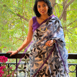 Nisha Parijath Organza Saree - Black