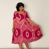 Elements Geode Cutwork Ikat Dress - Rose Quartz
