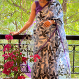 Nisha Parijath Organza Saree - Black