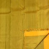 Pin Stripes Colour Blocked Kanchi Silk Saree - Yellow