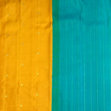 Ranya Chevron Kanchipuram Silk Saree - Teal