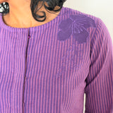 Elements Botanical Applique Kurta - Violet
