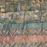 Forest Raga Tussar Kalamkari Saree - Beige