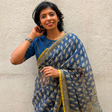 Mishrita Blue Printed Kota Saree