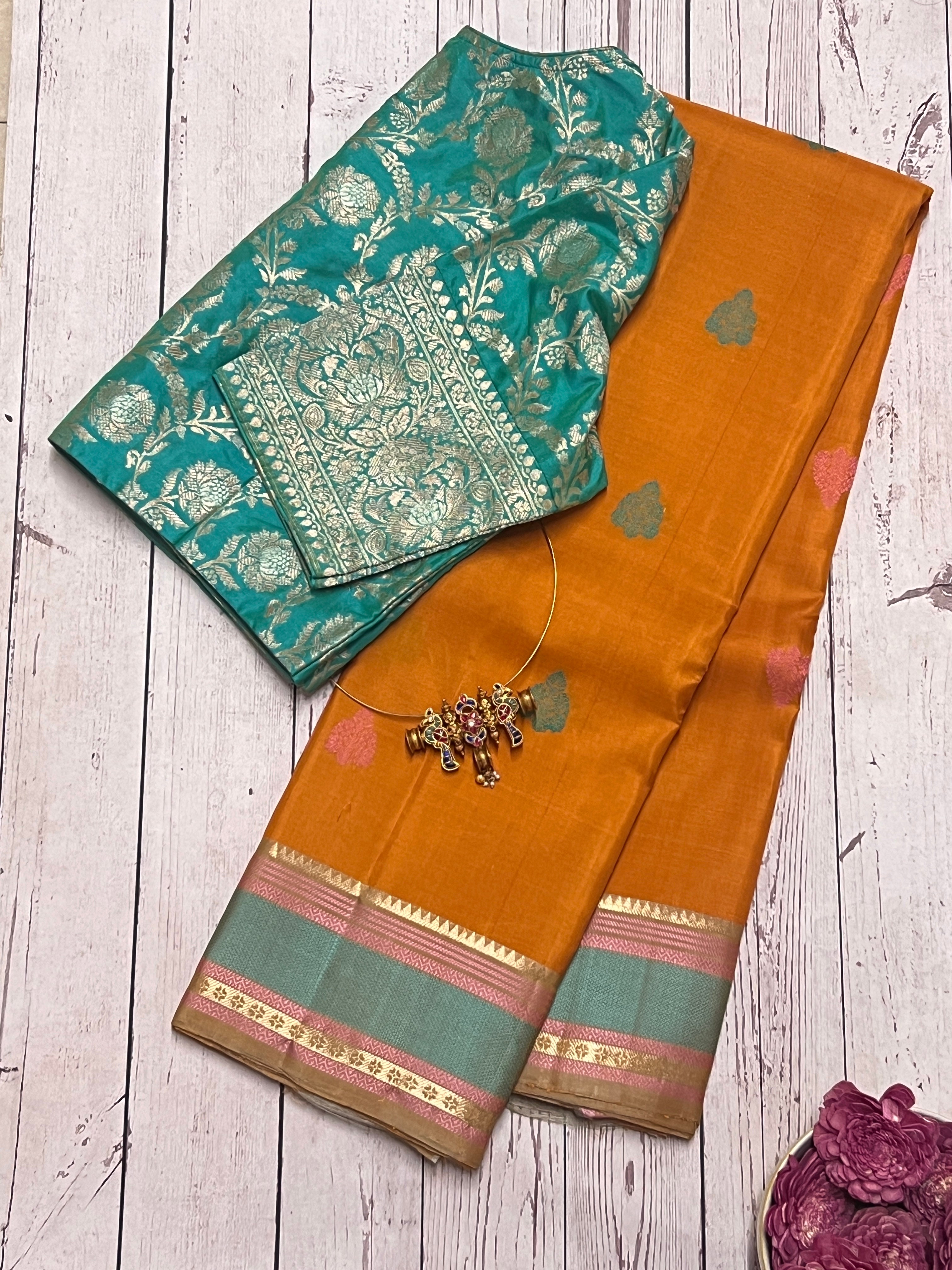 kimaya thread and zari border silk saree