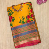 Mila Blossom Thread Woven Border Silk Saree