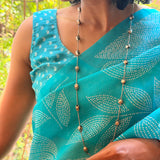 Nisha Foliage Organza Saree - Blue