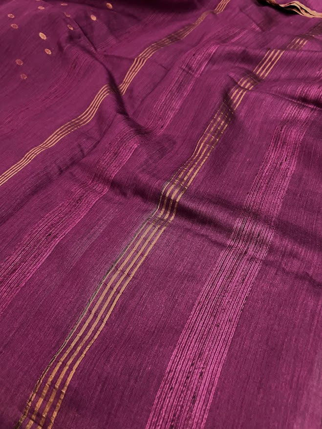 Dipta -plum and gold handwoven silk saree 2