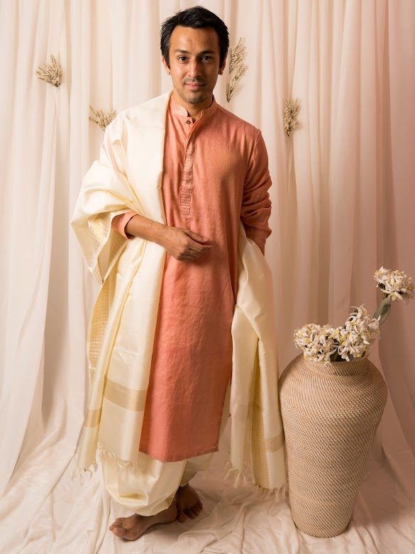 Dusty Pink Pure Chanderi Kurta