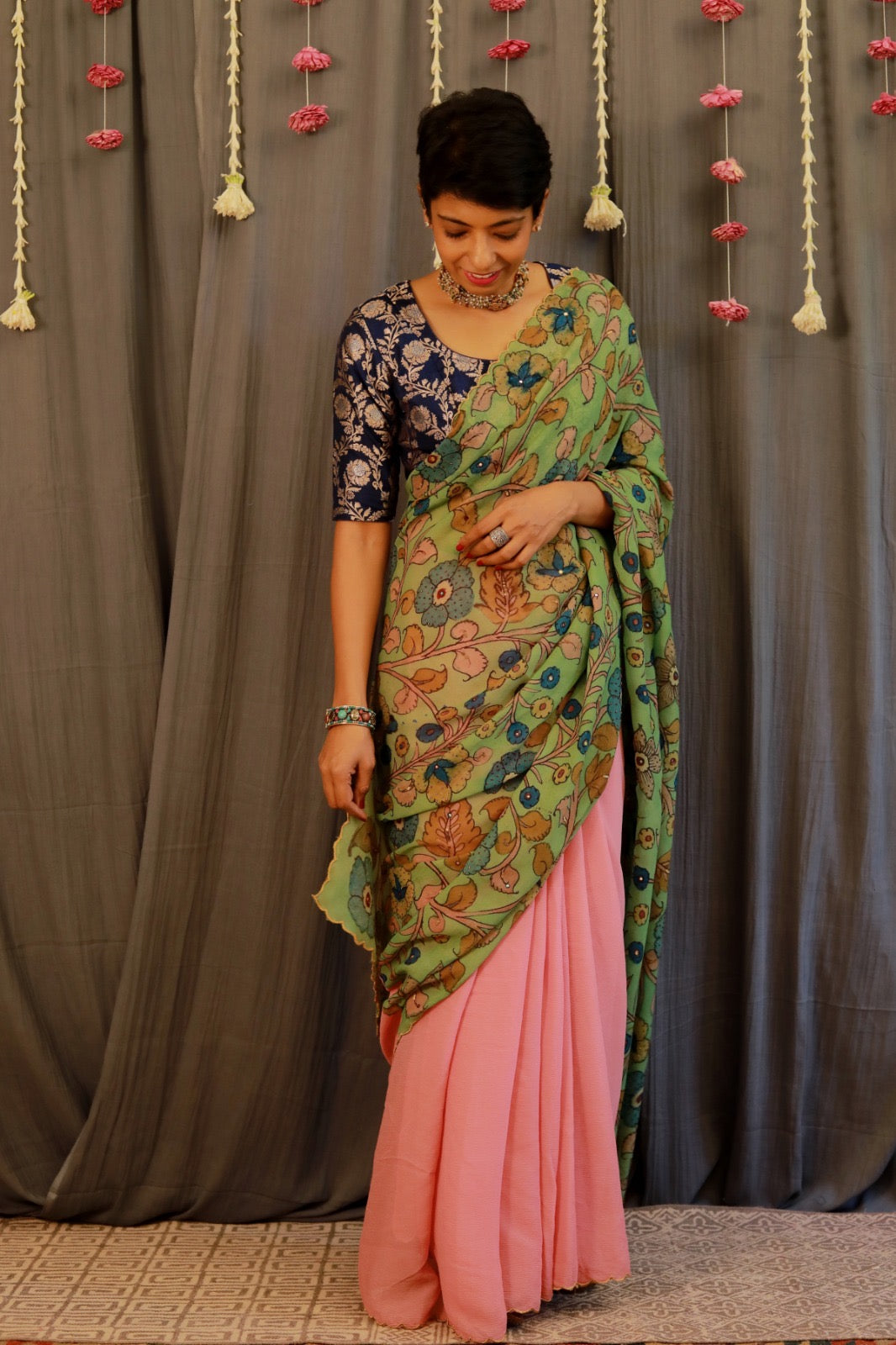 Chiffon kalamkari saree