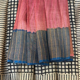 Maya Pyramids Tussar Saree - Beige and Peach