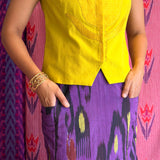 Elements Lightning Strike Ikat Skirt - Twilight