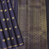Madhura Dimpled Dots Kanchi Organza Saree - Navy
