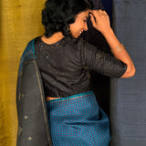 Ranya Kattam Half and Half Silk Saree - Blue and Black