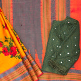 Mila Blossom Thread Woven Border Silk Saree