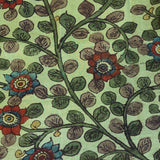 Kalpataru Floral Kalamkari Silk Saree - Violet and Green