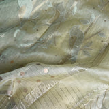 Metallic handwoven organza saree
