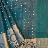 Sequinned kutch embroidered organza saree