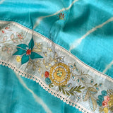 Hand embroidered shibori tussar saree