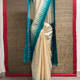 Temple Bordered Tussar Silk Saree - Green