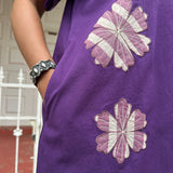 Tropical Blooms Applique Dress - Purple