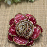 Pink Rosette Brooch