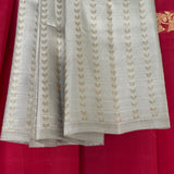 Madhura Paperflowers Kanchi Organza Saree - Red and Mocha