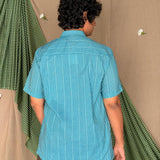 Flowerbed Bramble Embroidered Placket Shirt - Blue Sky