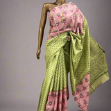 Veena colour block tussar saree