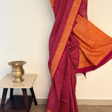 Veena Checks Tussar Saree - Pink
