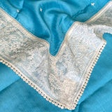 Tussar chikan work saree