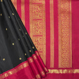 Mohana Twin Border Kanchi Silk Saree - Black