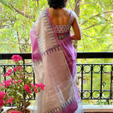 Nisha Geometric Organza Saree - Mauve