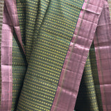 Tejasvi green dusty pink thread woven Kanchipuram silk saree