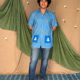 Flowerbed Topiary Patch Pocket Shirt - Fountain