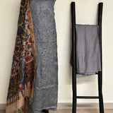 Tussar Cutwork Kurta Set - Grey