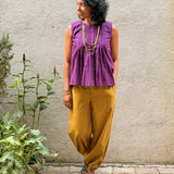 Kaleidoscope Scatter Sleeveless Kanchi Cotton Top - Purple