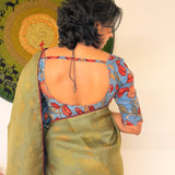 Mishrita Organza Flip Saree - Green