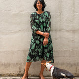 Pleated Chiffon Dress