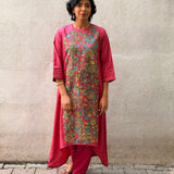 Kalamkari Applique Silk Kurta Set